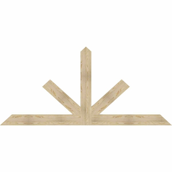 Ekena Millwork Saratoga Rough Sawn Timber Gable Bracket, Douglas Fir, 96"W x 44"H x 2"D x 6"F, 11/12 Pitch GBW096X44X0206SAR00RDF - main